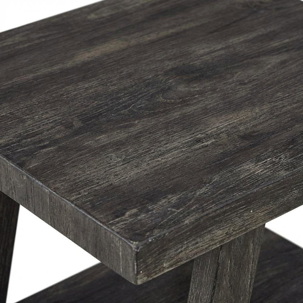Charcoal, End Side Table, Open Shelf, Quality Build