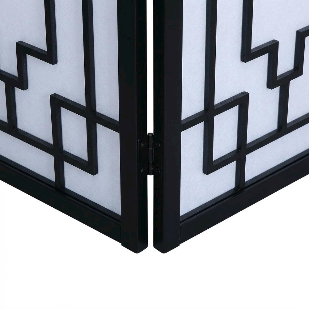 Natural 3-Panel Wood Folding Room Divider, Fabric, 70 Inch