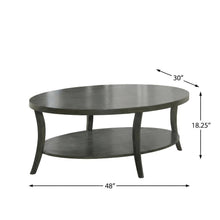 Gray Oval Coffee Table Set with 3 Pieces and Contemporary Design for Living Room