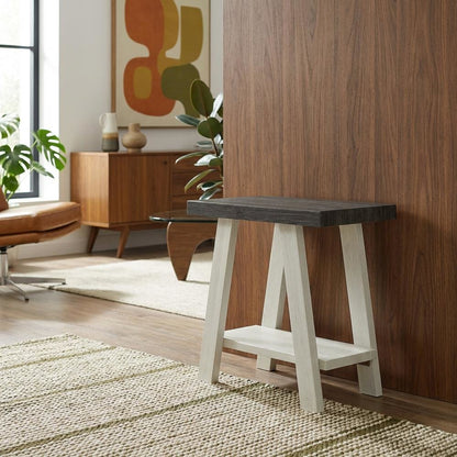 Grey, Side Table, Open Shelf, Quality Build, Durable Wood Frame