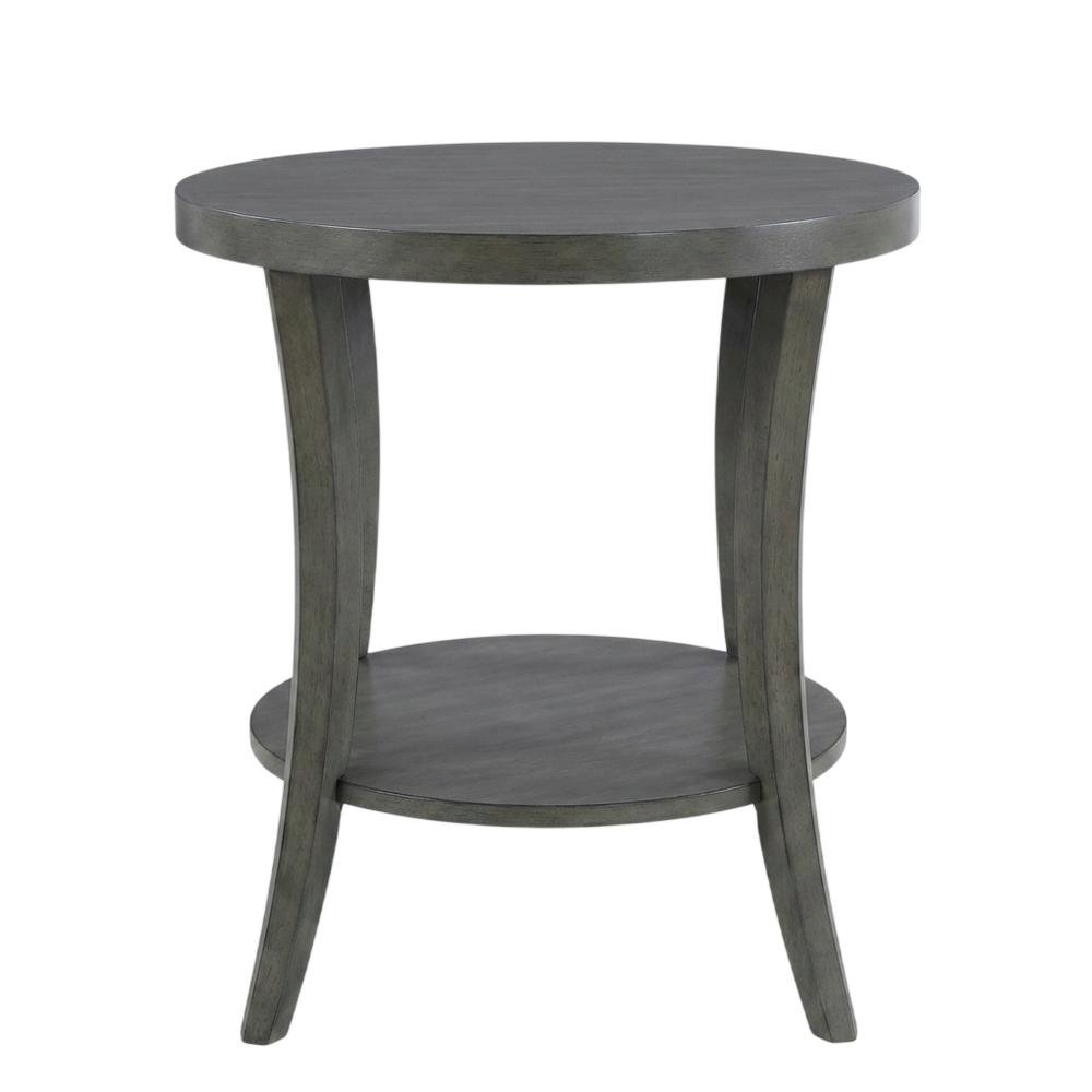 Gray oval end table with modern design and durable construction