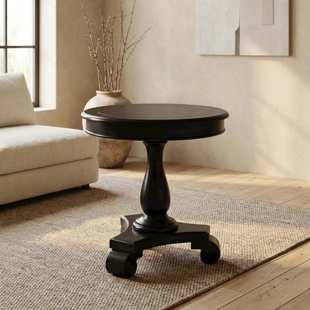Black, Pedestal Table, Pedestal Base, Quality Build