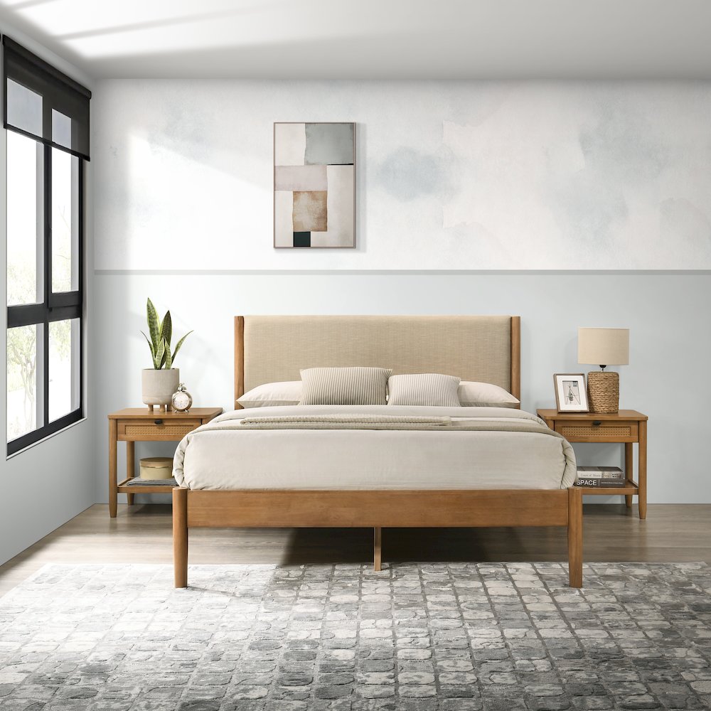 Vichy 6-Pc Bedroom Set with Queen Bed, Dresser, Mirror, 2 Nightstands, Chest