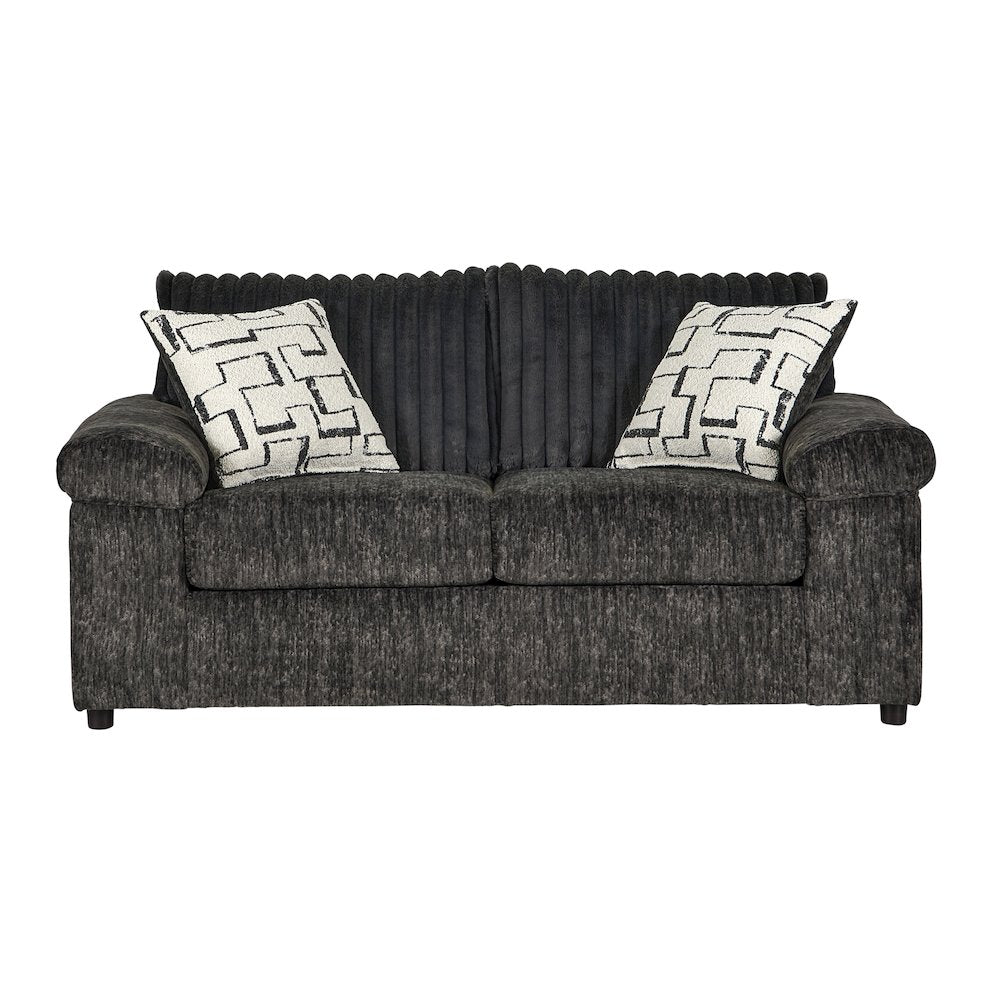 Nason Wide Wale Corduroy Living Room 4-Piece Sofa Set, Charcoal