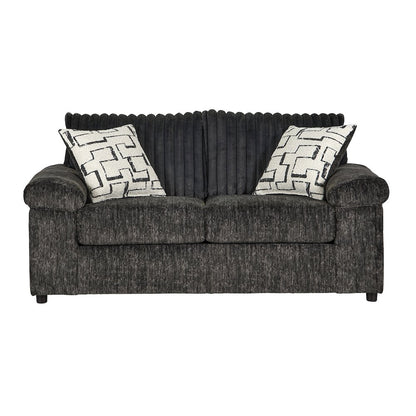 Nason Wide Wale Corduroy Living Room 4-Piece Sofa Set, Charcoal