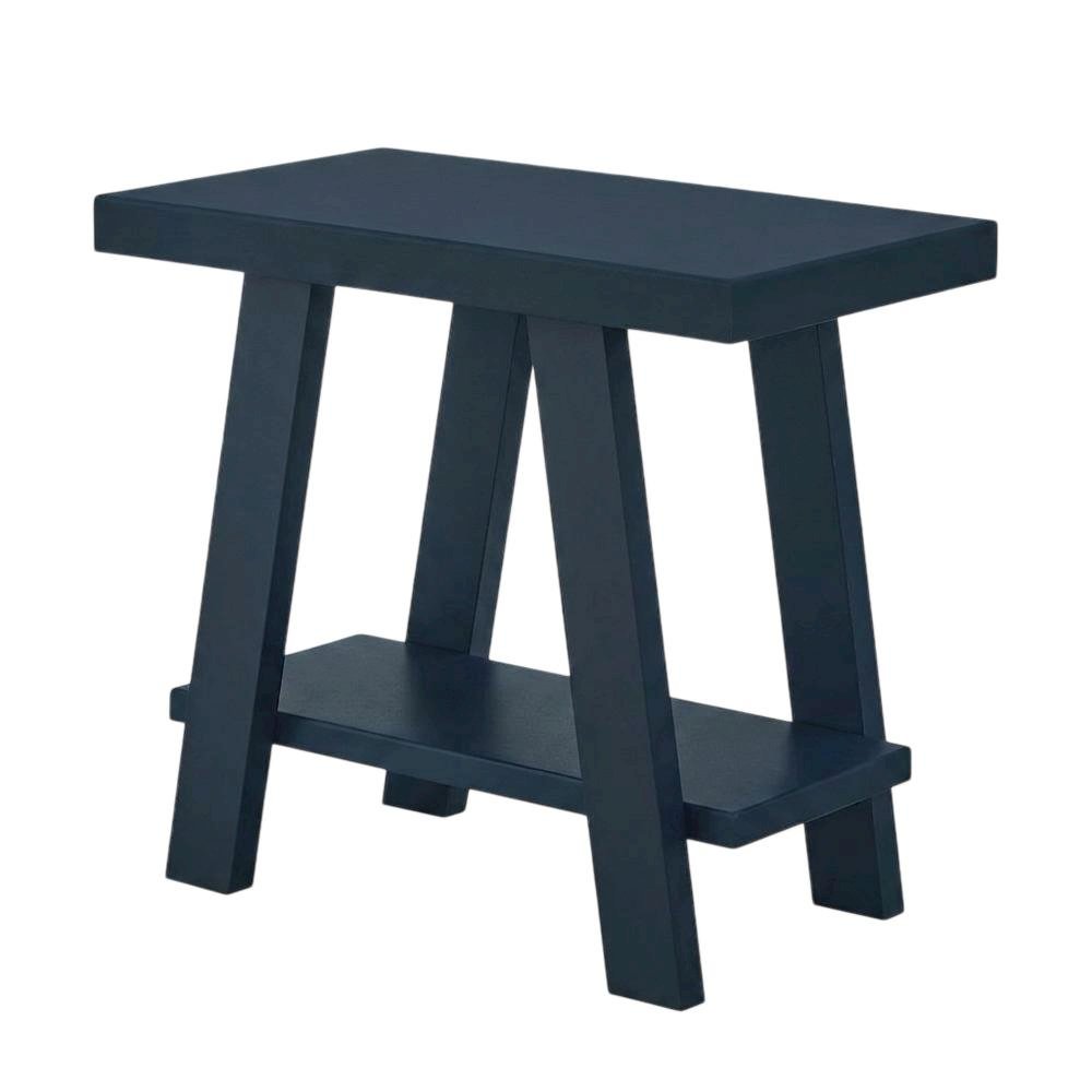 Navy Blue, Side Table, Open Shelf, Quality Build, Durable Wood Frame