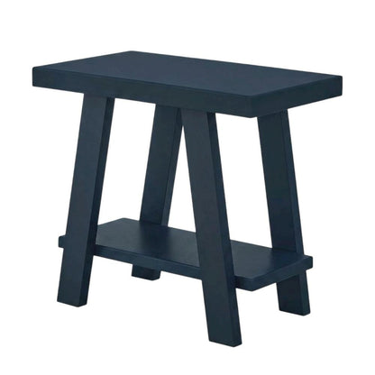 Navy Blue, Side Table, Open Shelf, Quality Build, Durable Wood Frame