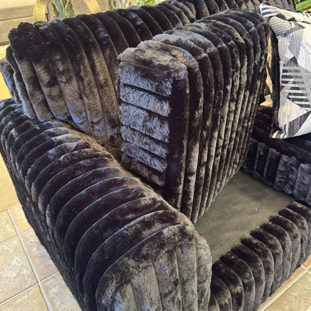 Nolan 3-Piece Living Room Set, Sofa Loveseat and Chair, Lush Black