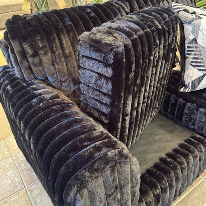 Nolan 3-Piece Living Room Set, Sofa Loveseat and Chair, Lush Black