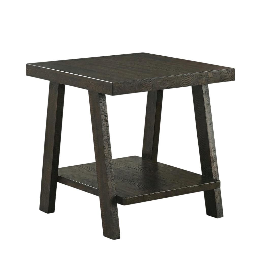 Brown, End Side Table, Open Shelf, Quality Build, Durable Wood Frame