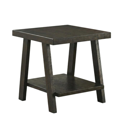 Brown, End Side Table, Open Shelf, Quality Build, Durable Wood Frame