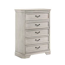 Maderne Wood 5-Drawer Chest, Antique White Finish