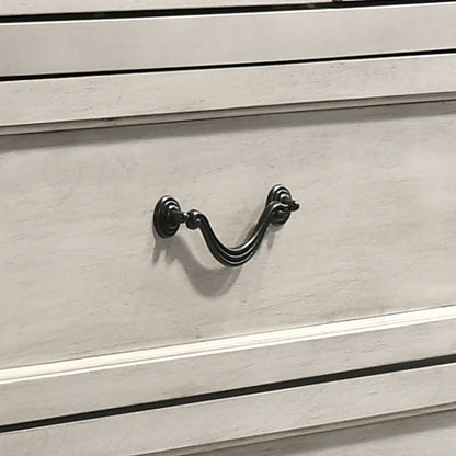 Maderne Wood 5-Drawer Chest, Antique White Finish