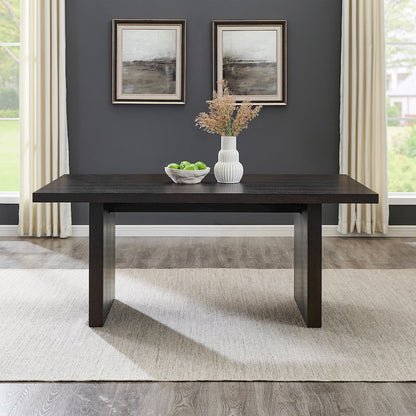 Madison 6-PC Dining Set, Slat-Fluted Table with 4 Chairs and a Bench, Chocolate