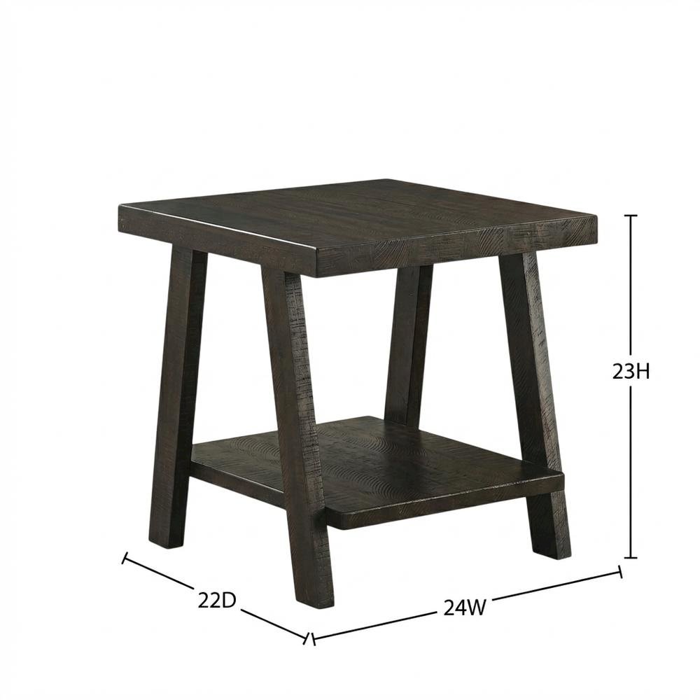 Brown, End Side Table, Open Shelf, Quality Build, Durable Wood Frame