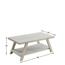 White Wood Shelf Coffee Table with Storage and Modern Design