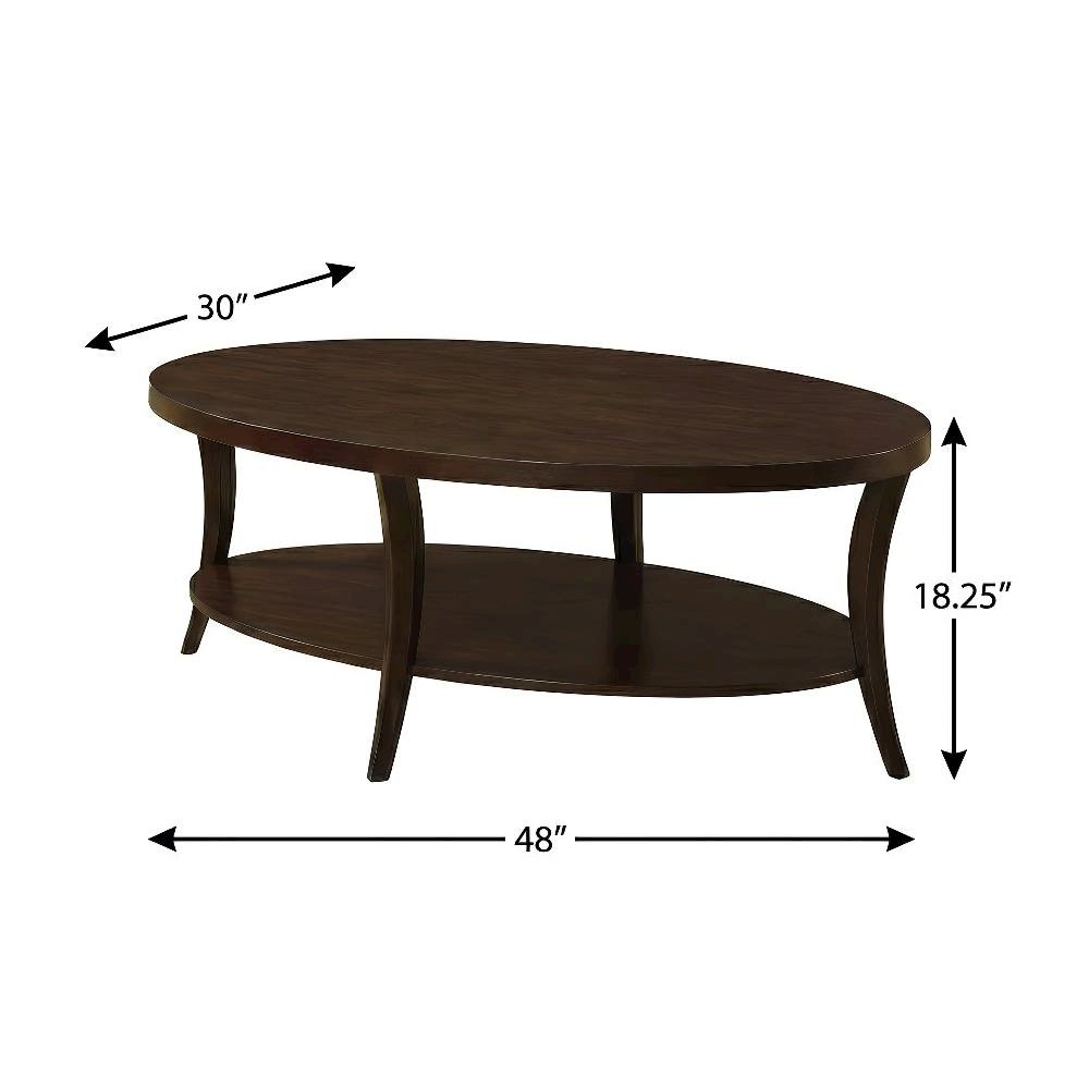 Espresso 3-Piece Oval Coffee Table and End Tables Set with Durable Finish