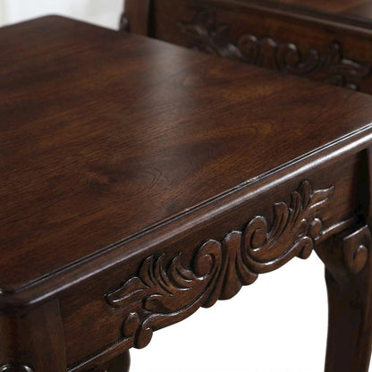 Dark Cherry Finish Wood End Table with Elegant Style