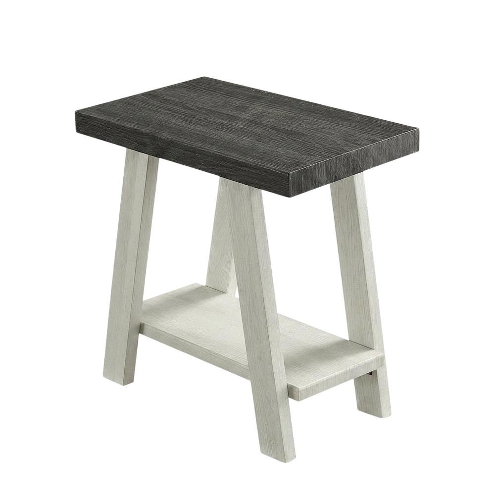 Grey, Side Table, Open Shelf, Quality Build, Durable Wood Frame