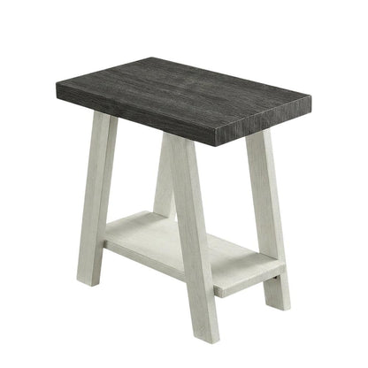 Grey, Side Table, Open Shelf, Quality Build, Durable Wood Frame