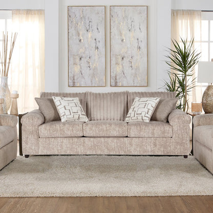 Nason Wide Wale Corduroy Sofa, Loveseat, and Ottoman Set, Parchment