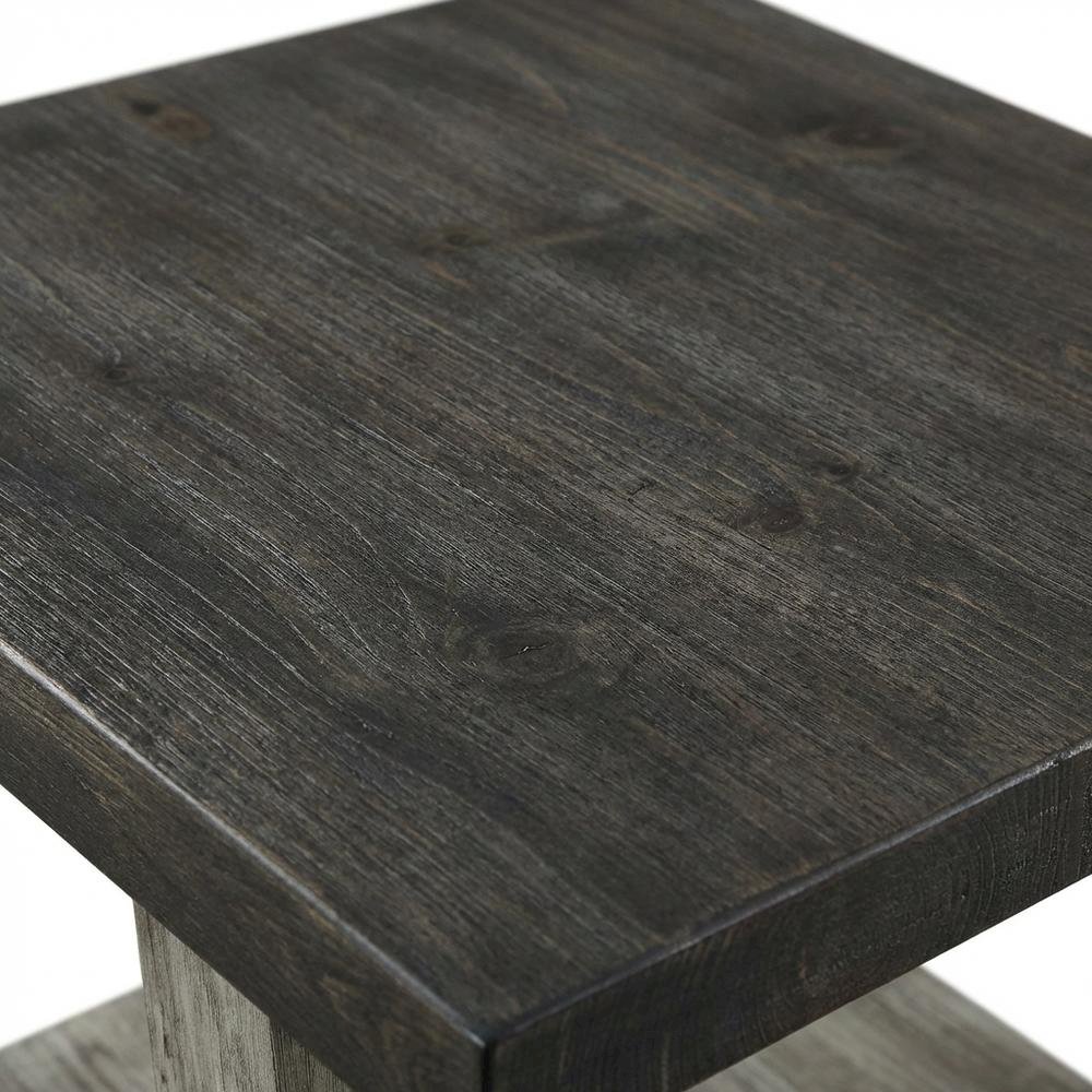 Brown, End Side Table, Open Shelf, Quality Build, Durable Wood Frame