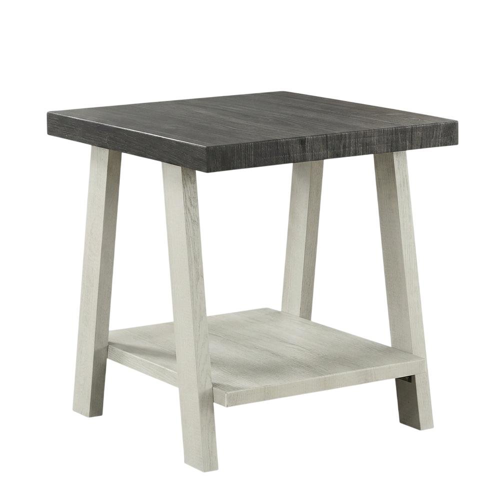 Grey, End Side Table, Open Shelf, Quality Build, Durable Wood Frame
