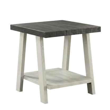 Grey, End Side Table, Open Shelf, Quality Build, Durable Wood Frame