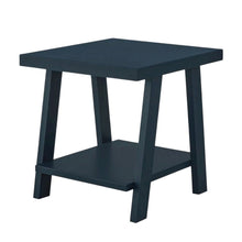Navy Blue Wood Shelf End Table with Modern Design and Sturdy Construction