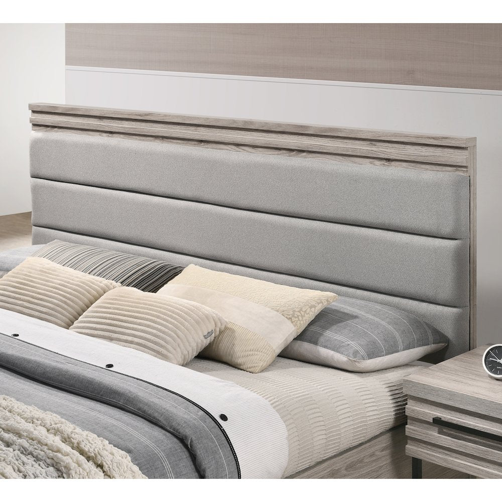 3-Piece Wood Bedroom Set, Queen Panel Bed and Two Nightstands, Weathered Gray