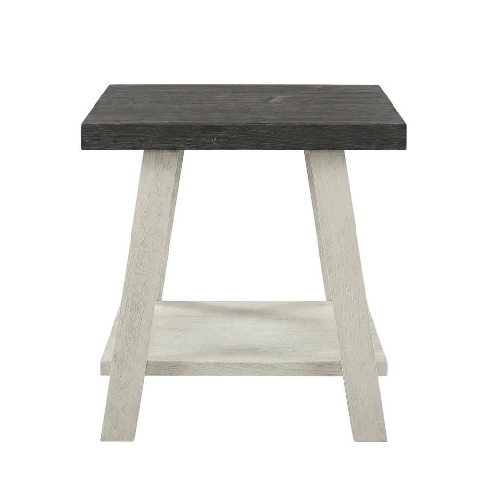 Grey, End Side Table, Open Shelf, Quality Build, Durable Wood Frame