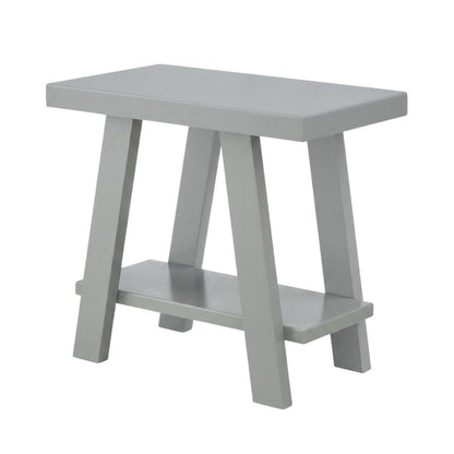 Grey, Side Table, Open Shelf, Quality Build, Durable Wood Frame