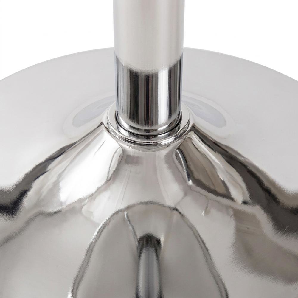 White Leatherette Swivel Barstool Set with Chrome Base and Adjustable Height