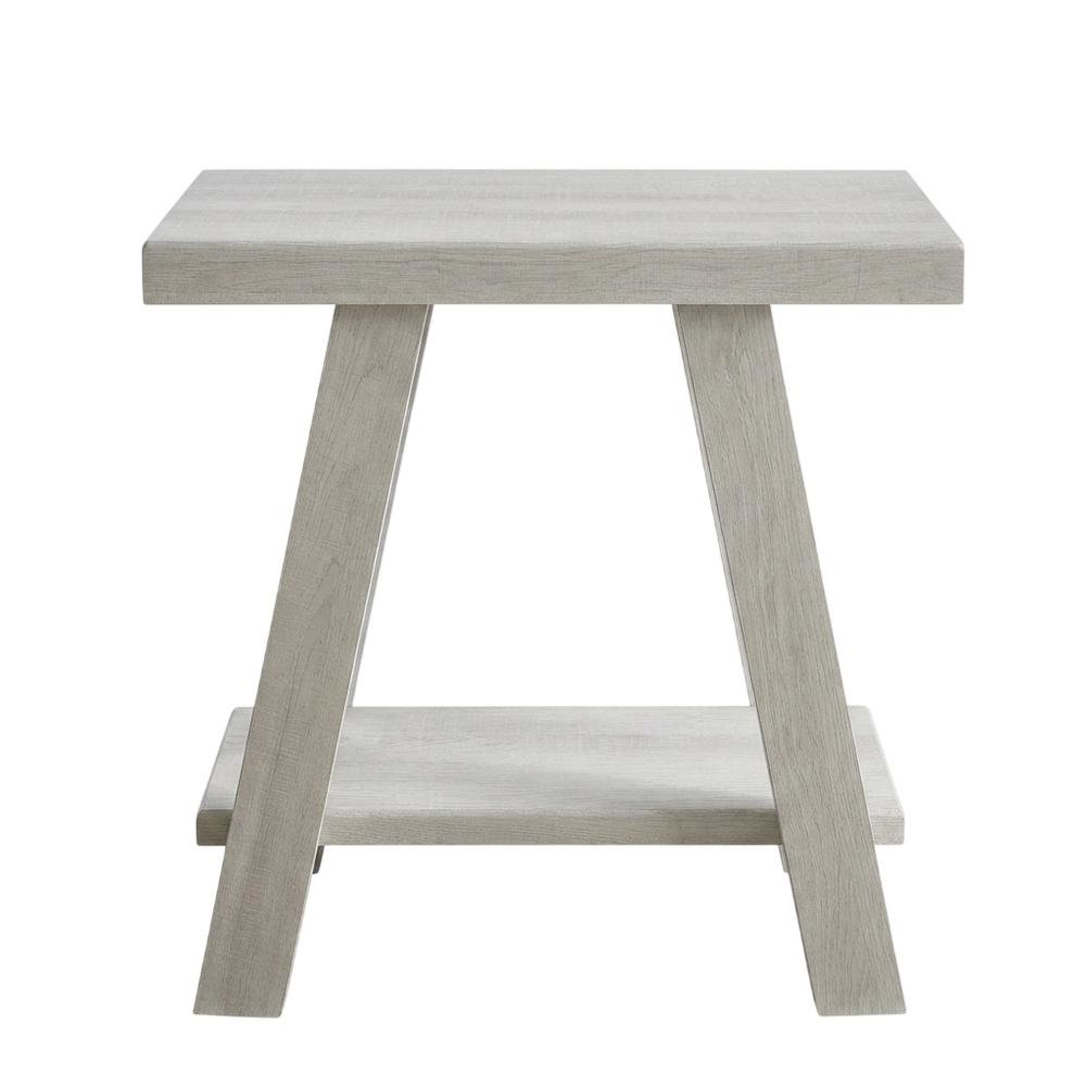 White, Side Table, Open Shelf, Quality Build, Durable Wood Frame