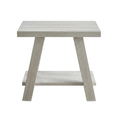White, Side Table, Open Shelf, Quality Build, Durable Wood Frame