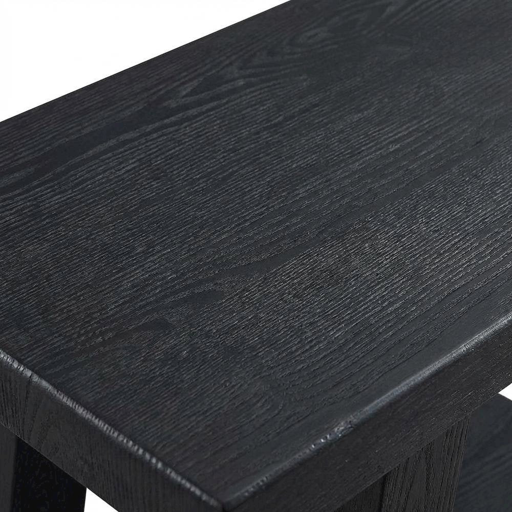 Black, Side Table, Open Shelf, Quality Build, Durable Wood Frame