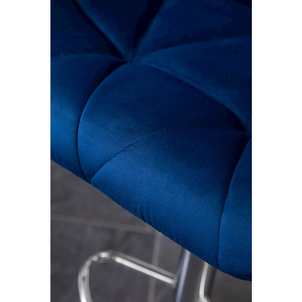 Breni Velvet Diamond Tufted Swivel Adjustable Height Barstool, Set of 2, Blue