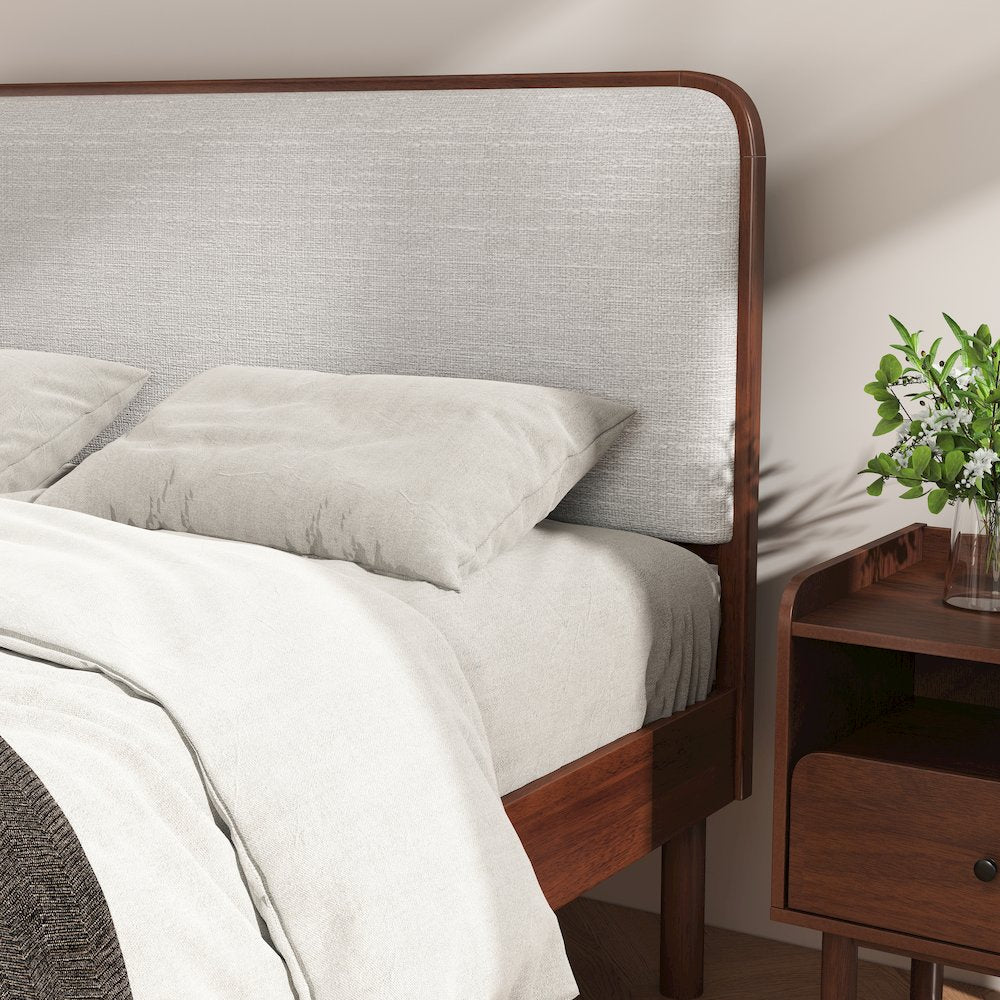 Wyller 3-Pc Bedroom Set, Platform Bed with 2 Nightstands, Natural Walnut, Queen