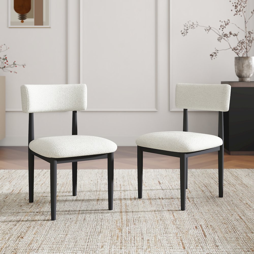 Edo 5-Piece Dining Set, Round Trestle Table and 4 Chairs, Gray and Black