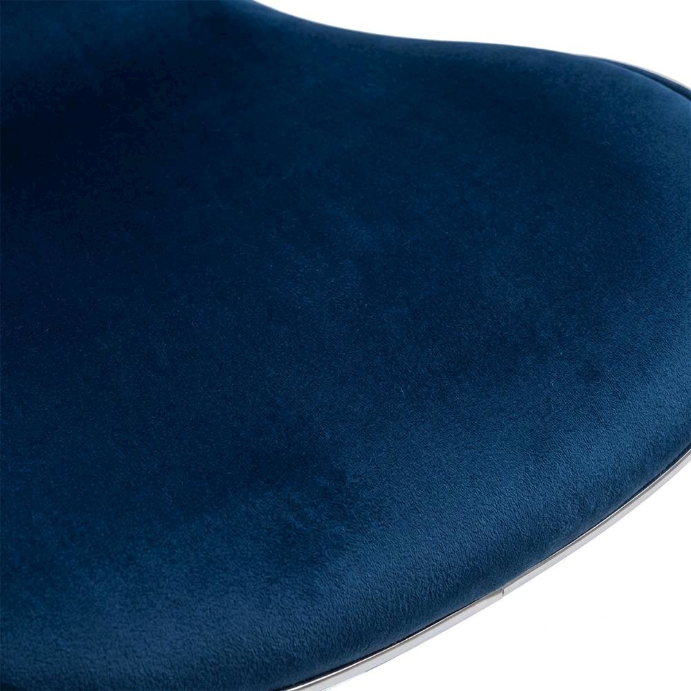Blue Velvet Upholstered Adjustable Swivel Barstool, Set of 2 with Modern Design