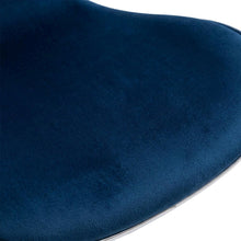 Blue Velvet Upholstered Adjustable Swivel Barstool, Set of 2 with Modern Design