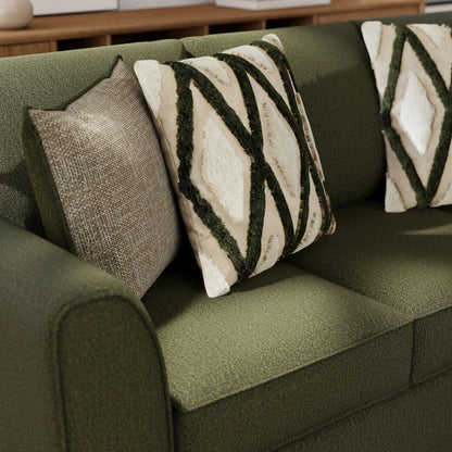 Marvella Living Room Sofa and Loveseat Set, Chenille Upholstery, Accent Pillows