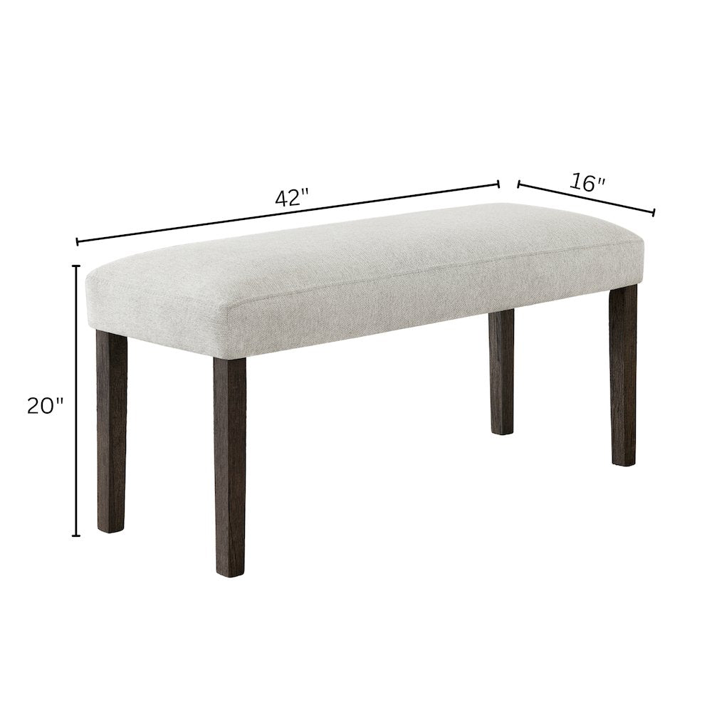 Sorlen Modern 6-Piece Dining Set, 3D Faux Concrete Table with 4 Chairs and Bench