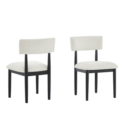 Edo 5-Piece Dining Set, Round Trestle Table and 4 Chairs, Gray and Black