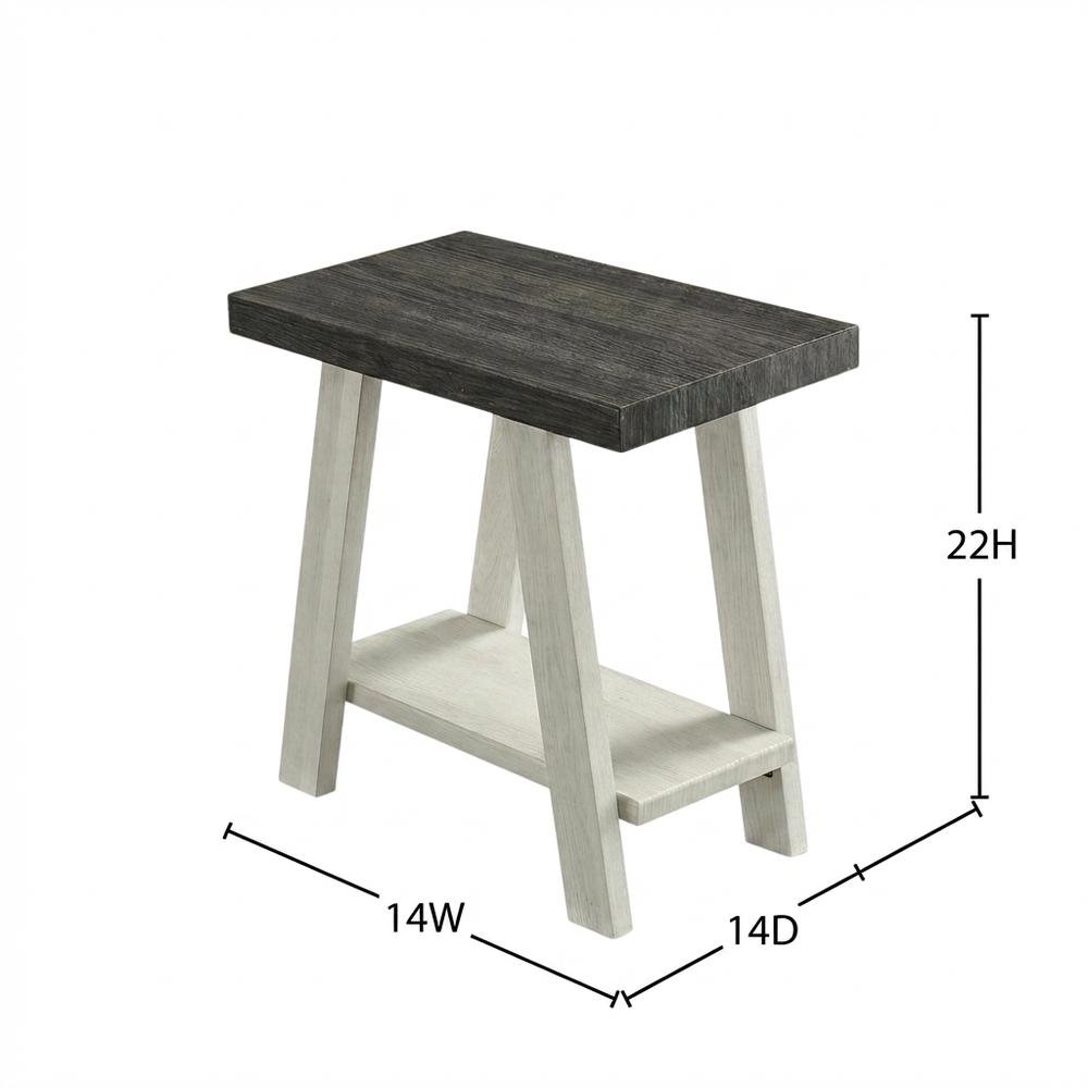 Grey, Side Table, Open Shelf, Quality Build, Durable Wood Frame