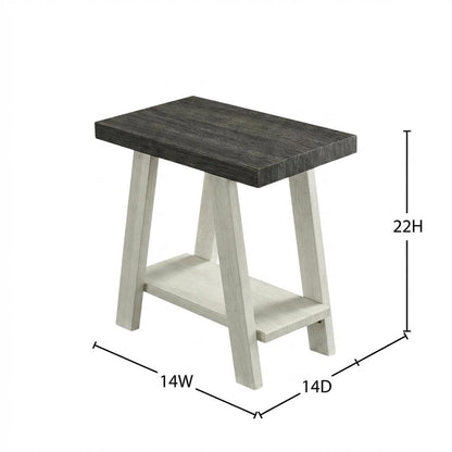 Grey, Side Table, Open Shelf, Quality Build, Durable Wood Frame