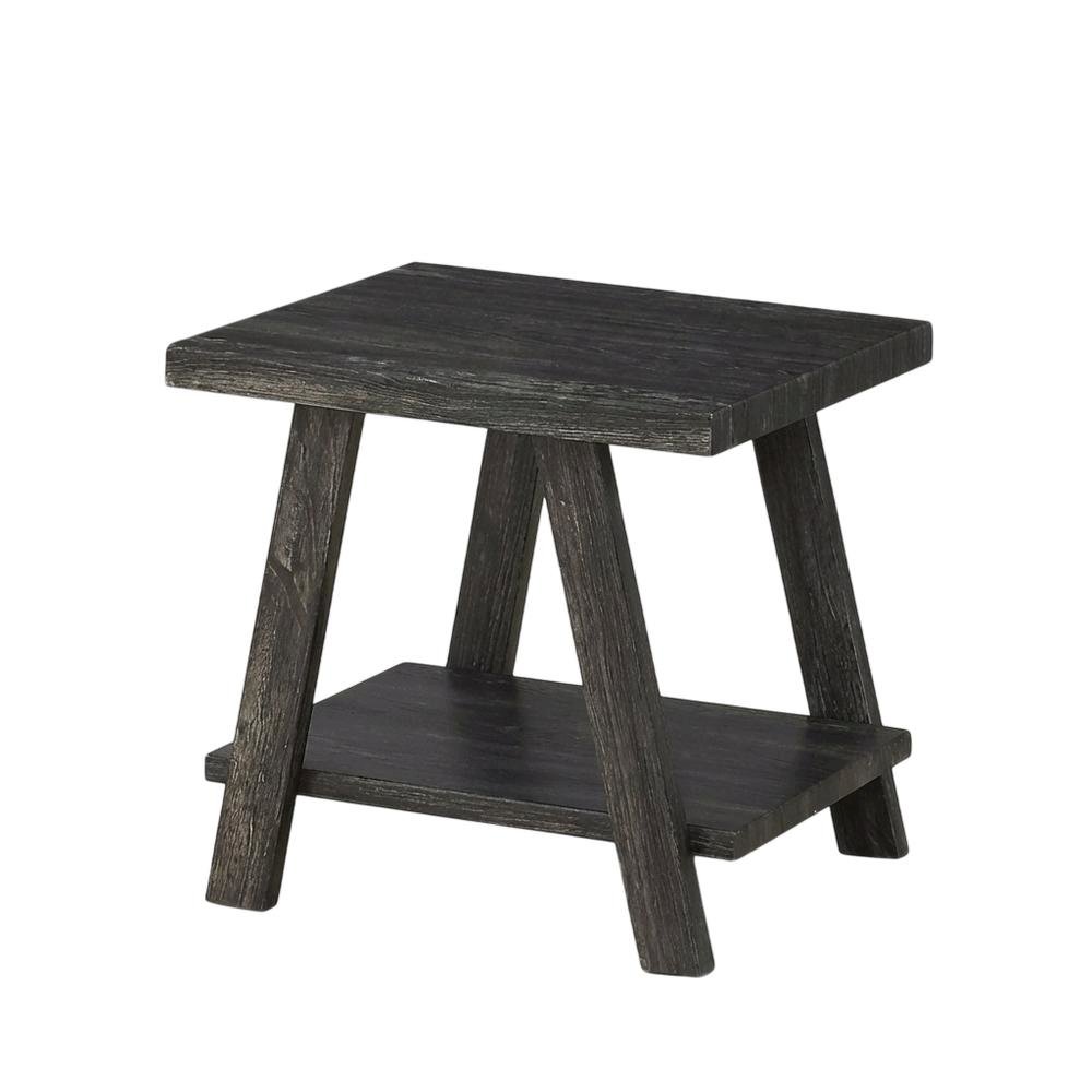Charcoal, End Side Table, Open Shelf, Quality Build