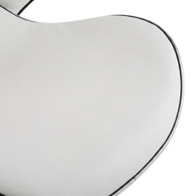 White Leatherette Swivel Barstool Set with Chrome Base and Adjustable Height