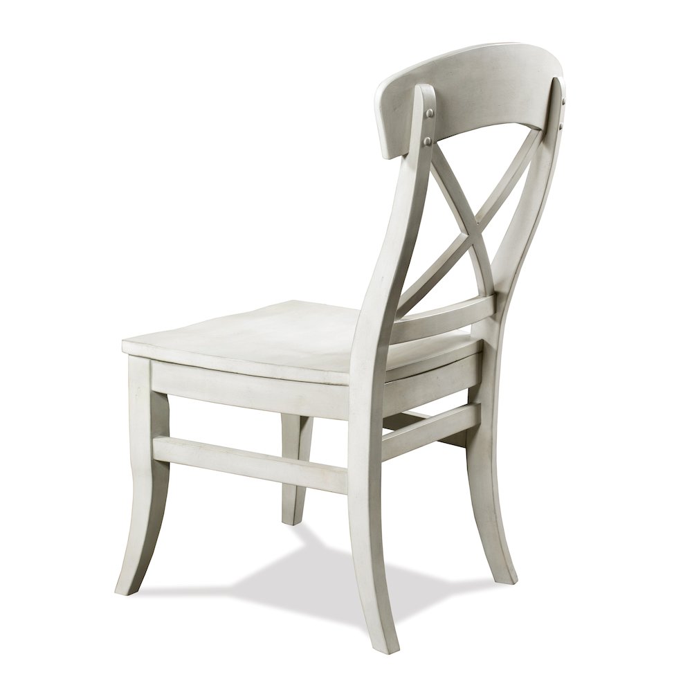 Harola Cross-back Dining Side Chairs in Set of 2, Smoky White Finish