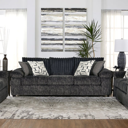 Nason Wide Wale Corduroy Living Room 4-Piece Sofa Set, Charcoal